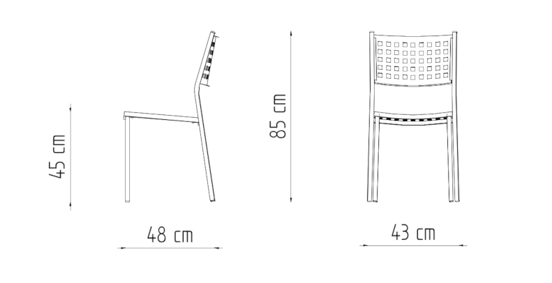 Vermobil stackable metal chair ALICE CH1555